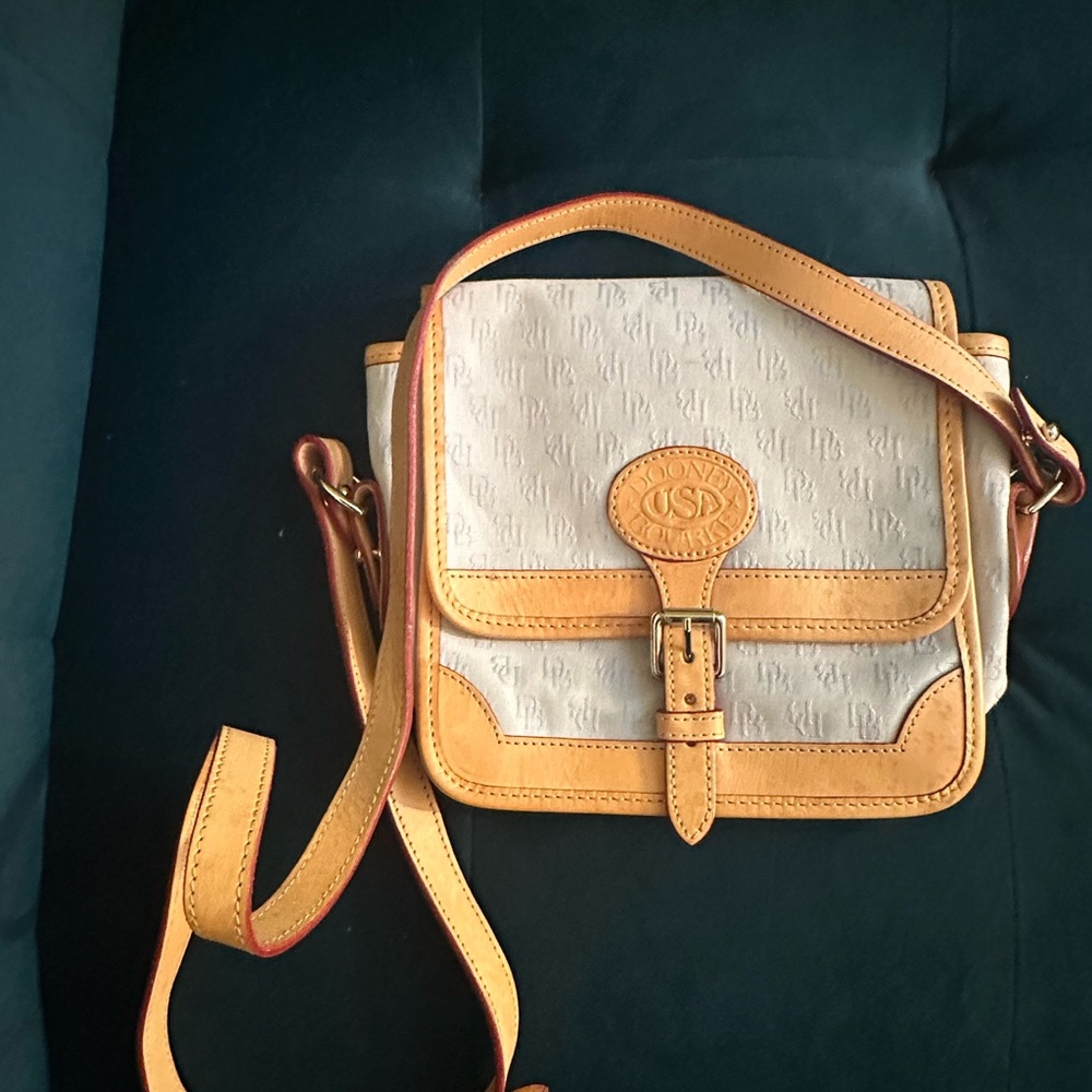 Dooney & Bourke Cream and Tan Crossbody Bag